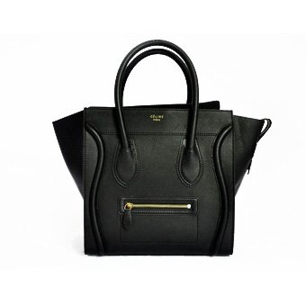 CELINE セリーヌ バッグ コピー 16398 3HSC 38NO ラゲージミニショッパー トートバッグ 新作 ブラック（金具：ゴールド）